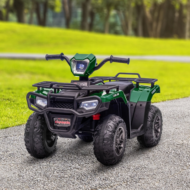 Green Kids Quad Bike with Music and LED Lights - Ages 3-5