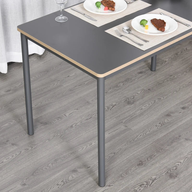 Grey Steel Frame Dining Table for 4 - 75x120x70cm, Minimalistic Style