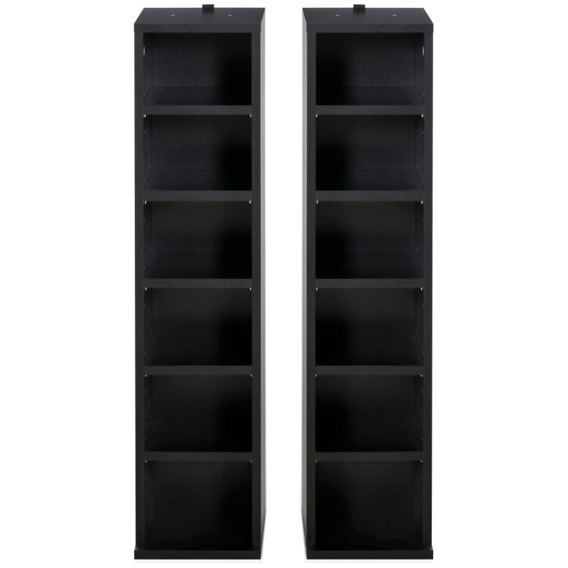 Black Adjustable CD Media Display Shelf Set of 2