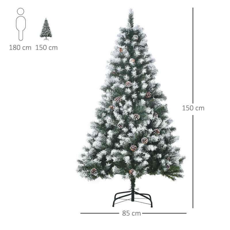 5FT Green Artificial Christmas Tree with Pine Cones - Holiday Xmas Decor