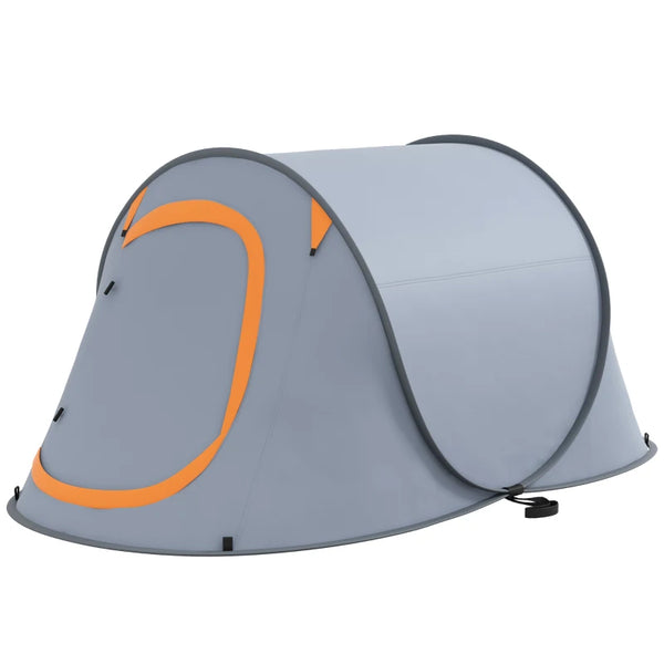 Grey 2-Person Pop-Up Camping Tent with Accessories