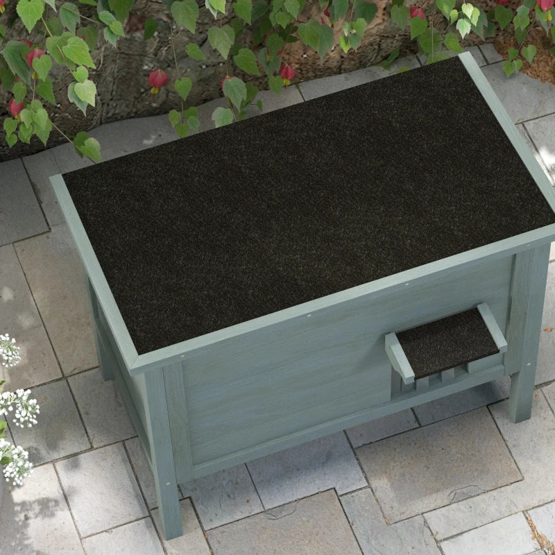 Charcoal Grey Outdoor Cat House with Insulated Design