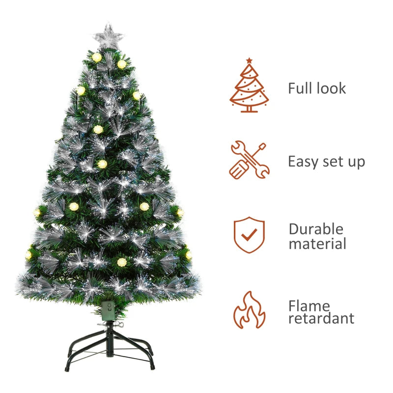 4ft White Pre-Lit Christmas Tree with 130 LEDs & Star Topper