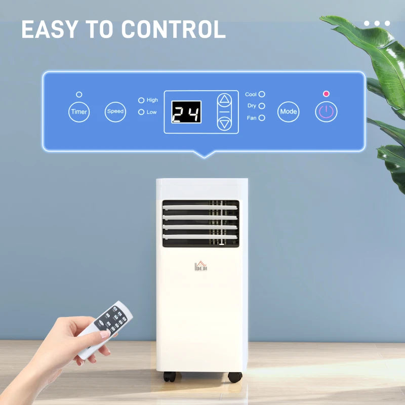 Portable 5000 BTU Air Conditioner - White, 3-in-1 Unit with Dehumidifier, Cooling Fan, Remote Control