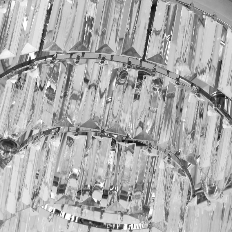 Modern 7-Light Crystal Ceiling Chandelier - Silver