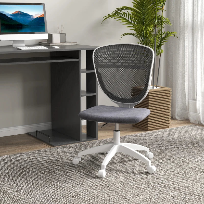 Grey Mesh Office Chair with Swivel Wheels