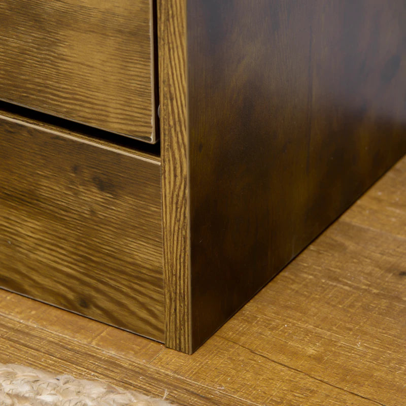 Rustic Brown Shoe Cabinet with Flip Doors and Drawers