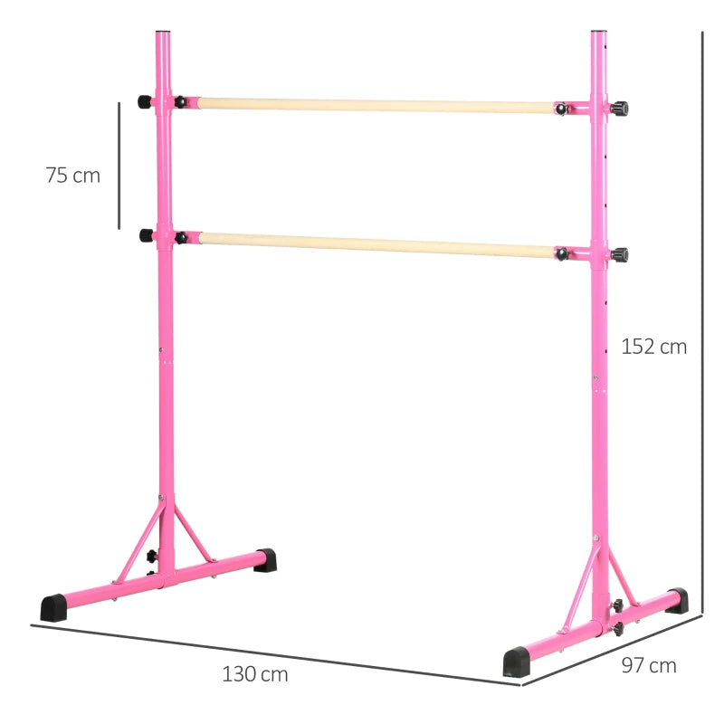 Adjustable Black Freestanding Ballet Barre with Non-slip Feet