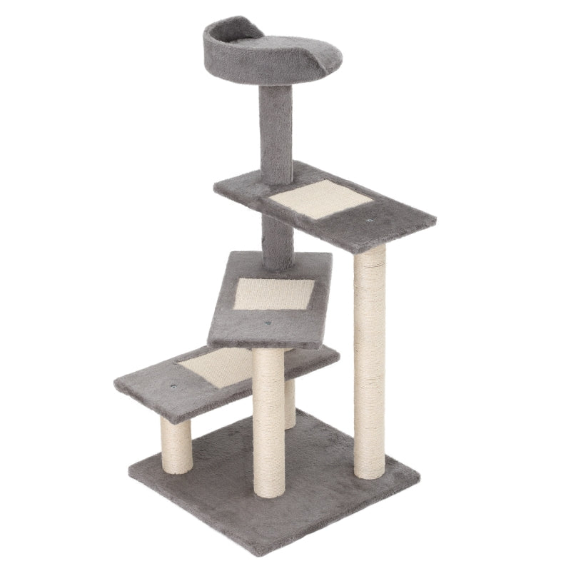 Grey 100cm Cat Tree Climbing Tower Scratching Post