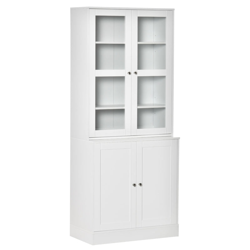 White Modern Bookcase with Doors and Adjustable Shelves