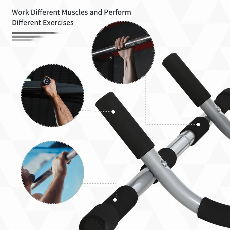 Black Doorway Pull-Up Bar for Home Gym Upper Body Workout