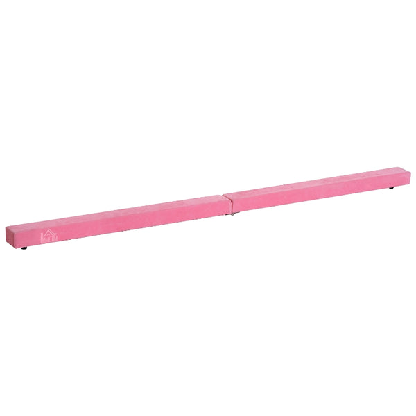 Pink Suede Upholstered Wooden Folding Balance Beam