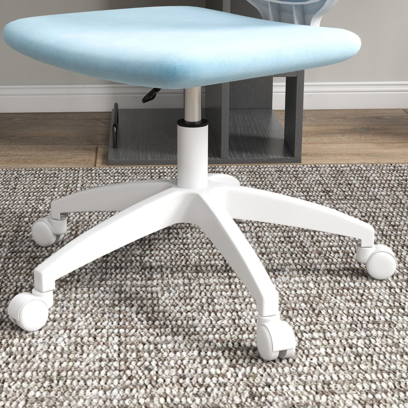 Blue Mesh Office Chair with Swivel Wheels