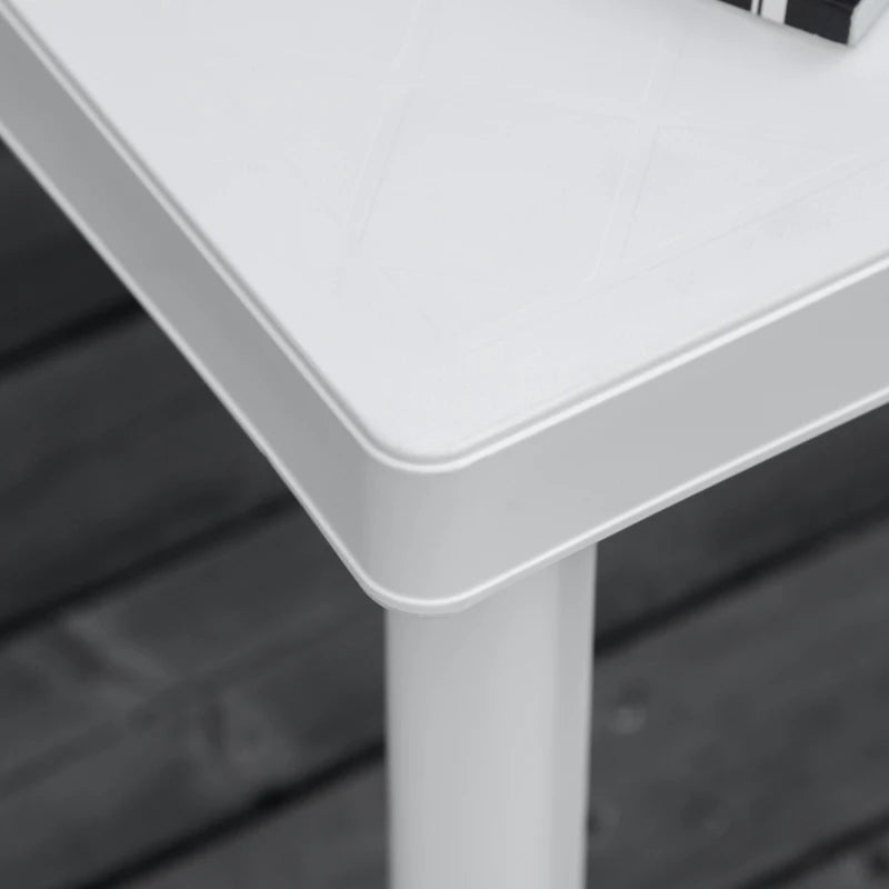 White Plastic Outdoor Side Table for Drinks and Snacks