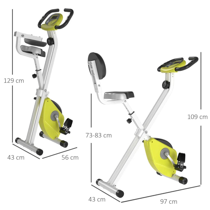 Black Folding Exercise Bike with 8-Level Magnetic Resistance