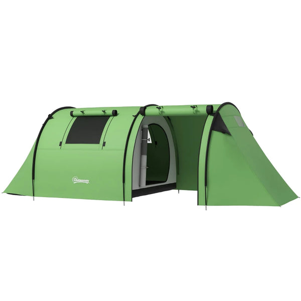 4-Person Green Tunnel Tent with Accessories