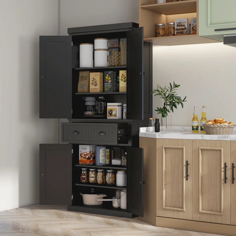 Black Freestanding Kitchen Storage Cabinet