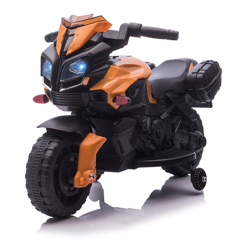 Orange Kids Electric Motorbike 6V Ride-On Motorcycle with Lights and Sounds