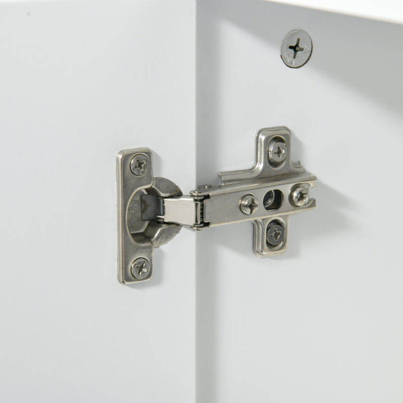 White Under Sink Storage Cabinet with Double Doors