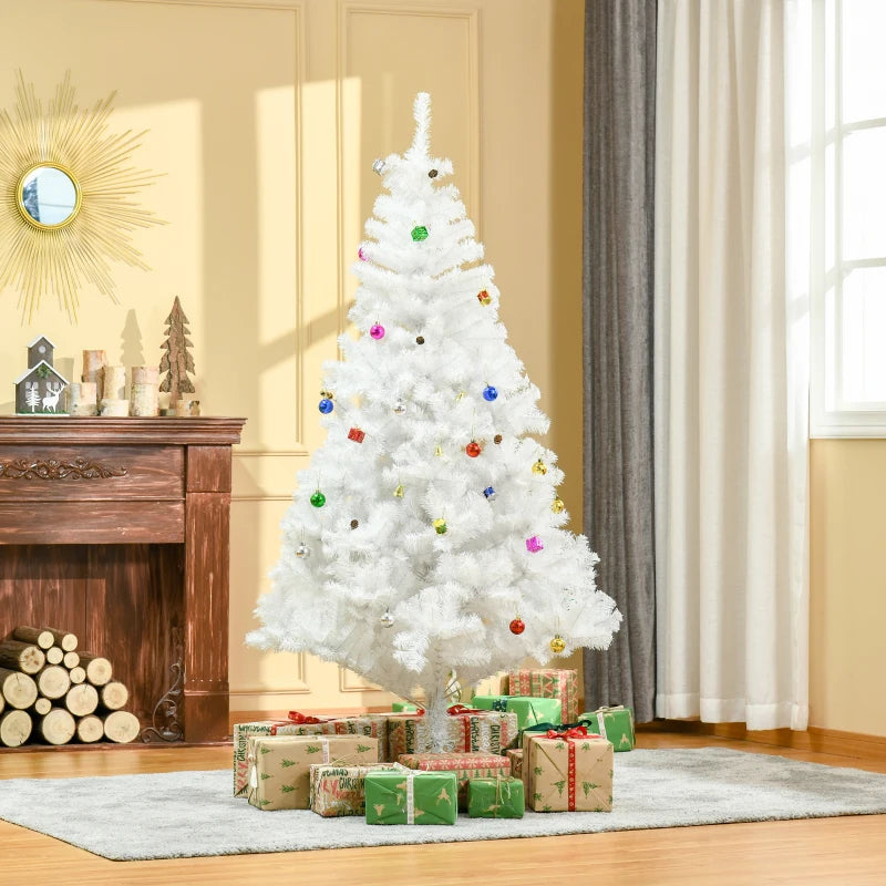 6ft White Artificial Christmas Tree with Metal Stand - Seasonal Home Decor