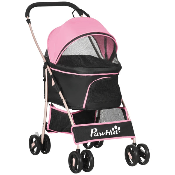 3-in-1 Pink Pet Stroller for Extra Small & Small Dogs