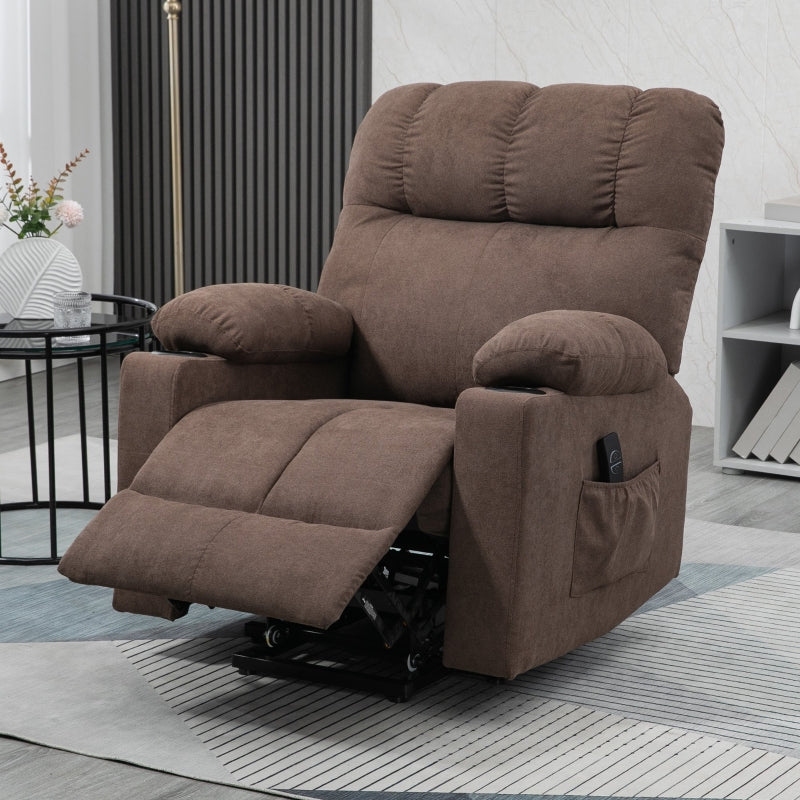 Dark Brown Electric Power Lift Recliner Chair for Elderly with Remote Control