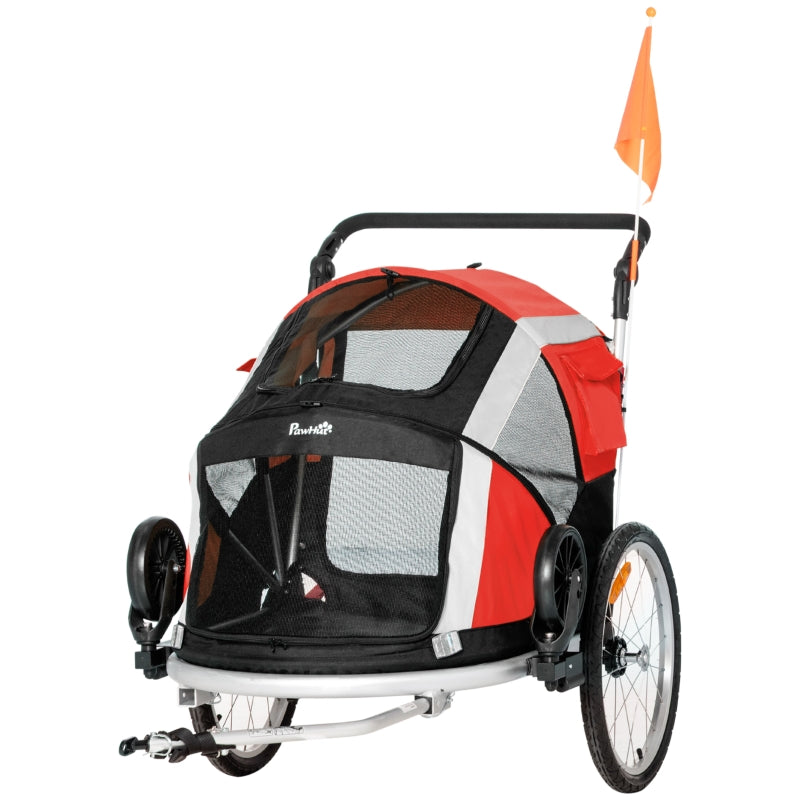 Red Dog Bike Trailer & Stroller Combo for Large Pets