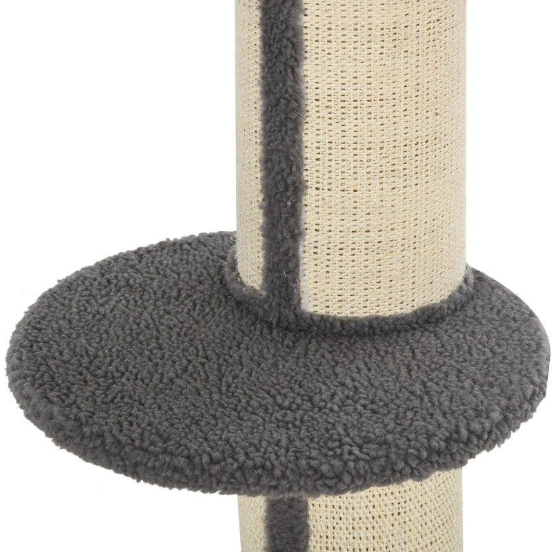 Grey 91cm Cat Tower Scratching Post for Indoor Cats