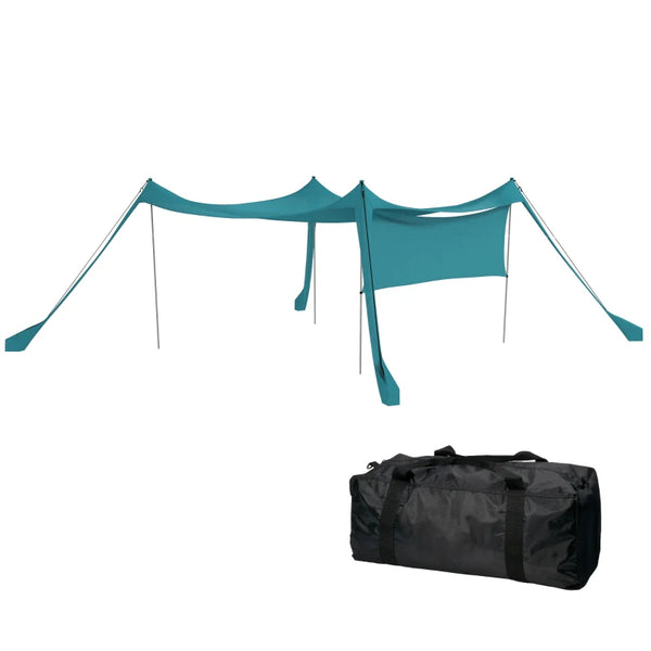 Sky Blue Beach Tent with Detachable Sidewall and Carry Bag