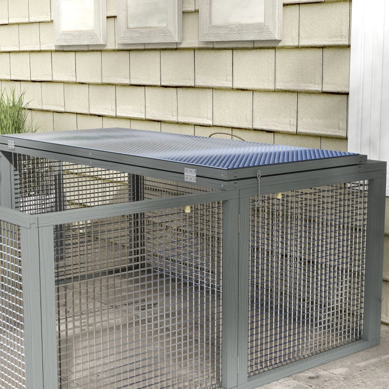 Grey Folding Rabbit Hutch