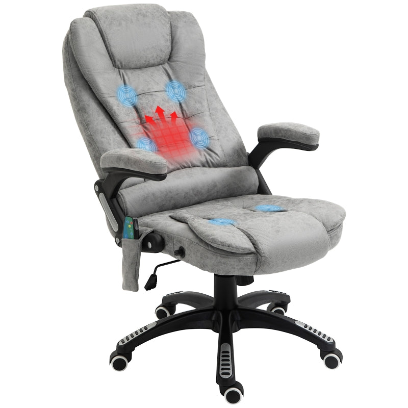 Grey Heated Massage Recliner Chair with 6 Massage Points