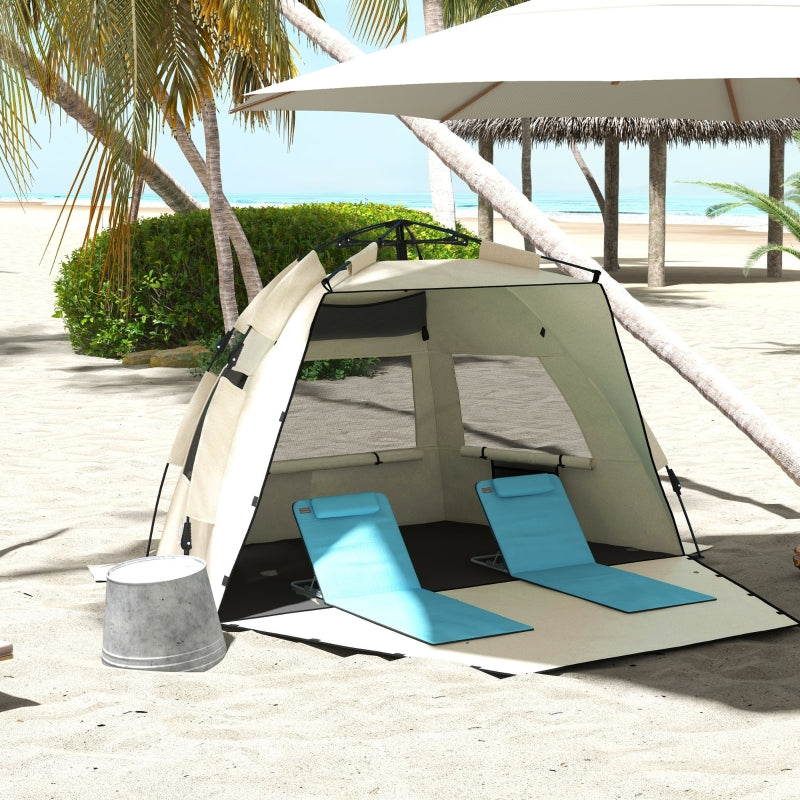 Green 3-Person Beach Tent with Extended Floor