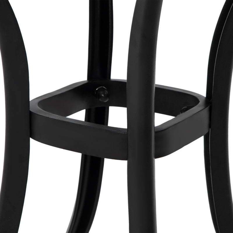 Black Square Outdoor Bistro Table with Umbrella Hole