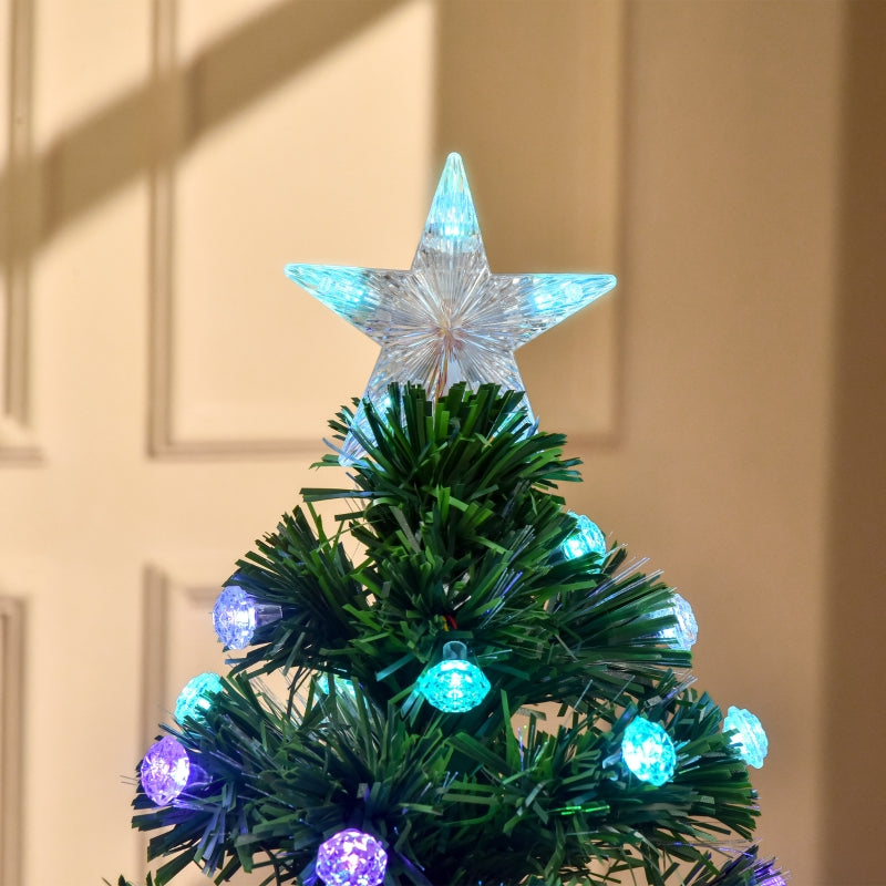 4FT Pre-Lit Green Christmas Tree with Fibre Optic LED Lights