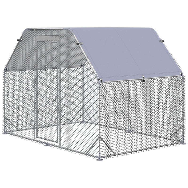 Large Outdoor Chicken Run with Roof, 4-6 Chickens, Hen House, Duck Pen - Green