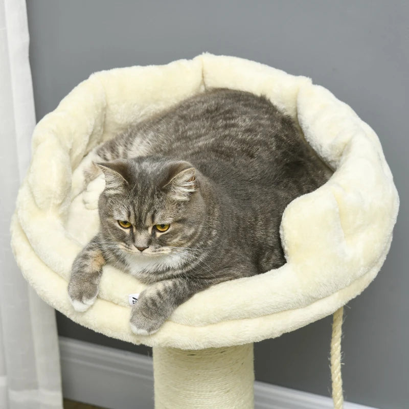 Cat Tree with Sisal Scratching Post - Cream