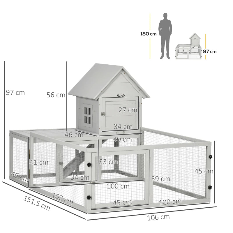 Light Grey Indoor Small Pet Cage with Slide-Out Tray