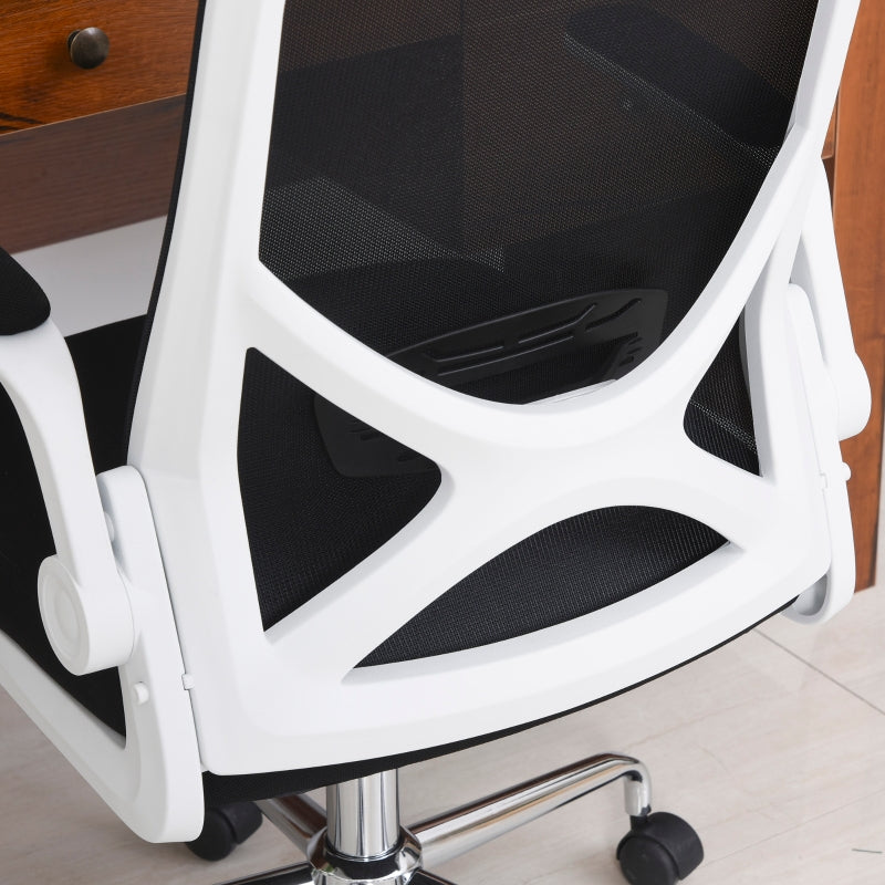 Black Mesh Swivel Office Chair with Folding Back