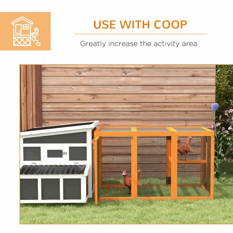 Orange Wooden Chicken Coop with Combinable Design, 80x140x84.5cm