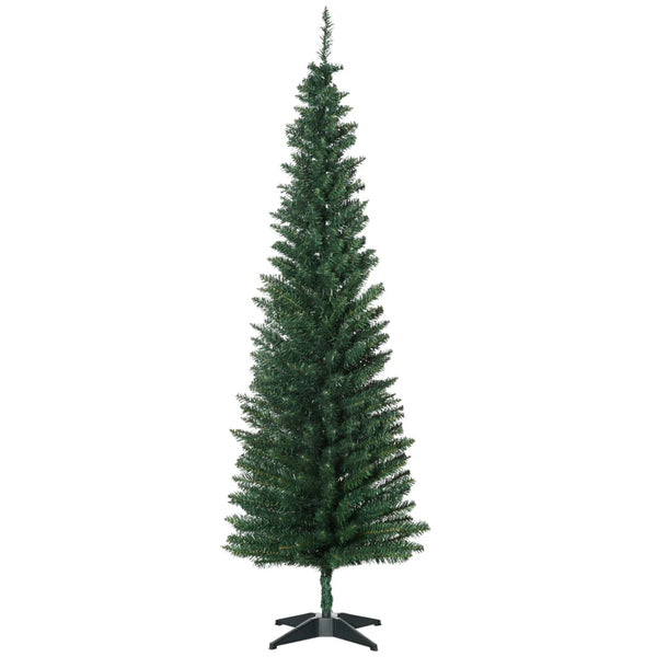 6ft Green Slim Artificial Christmas Tree with Sturdy Stand