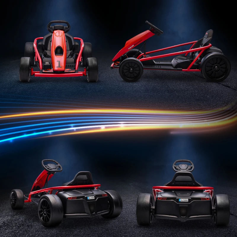 Red Electric Drift Go Kart for Kids, 2 Speeds, Ages 8-12