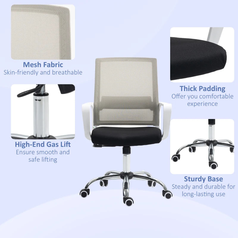Black Ergonomic Mesh Office Chair with Adjustable Height Armrest