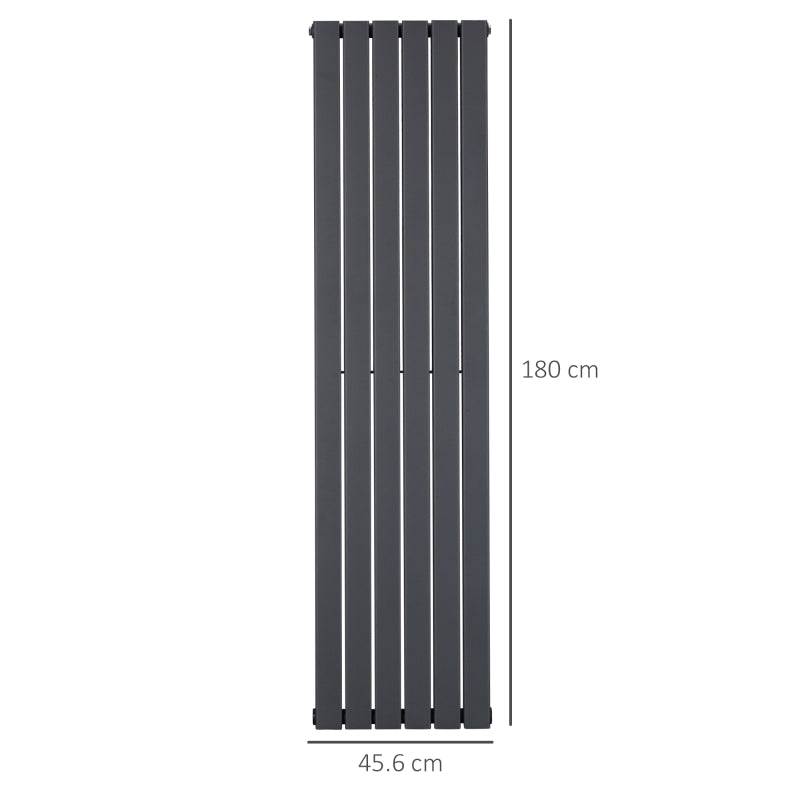 Grey Vertical Designer Radiator - 456 x 1800 mm Double Panel Wall Heater