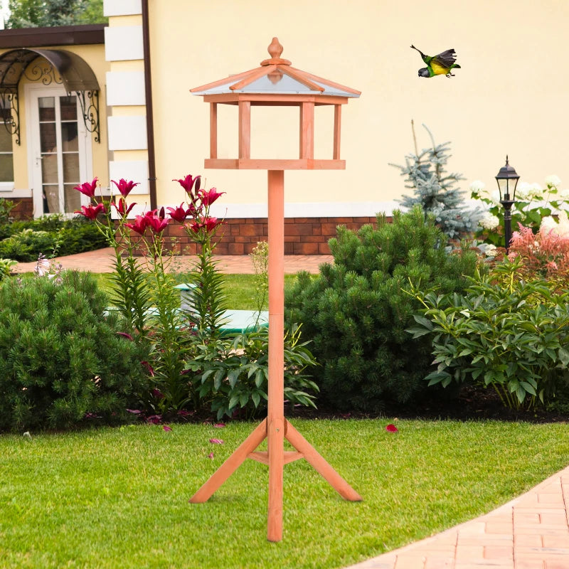 Natural Wood Bird Feeder Station - Parrot Stand