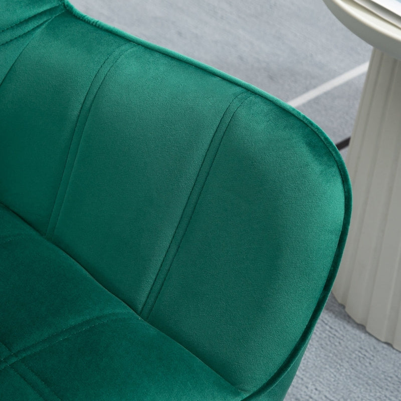 Green Modern Armchair Set with Wide Arms and Slanted Back