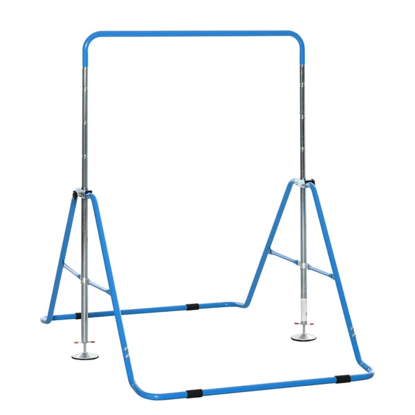 Blue Folding Kids Gymnastics Bar with Adjustable Height