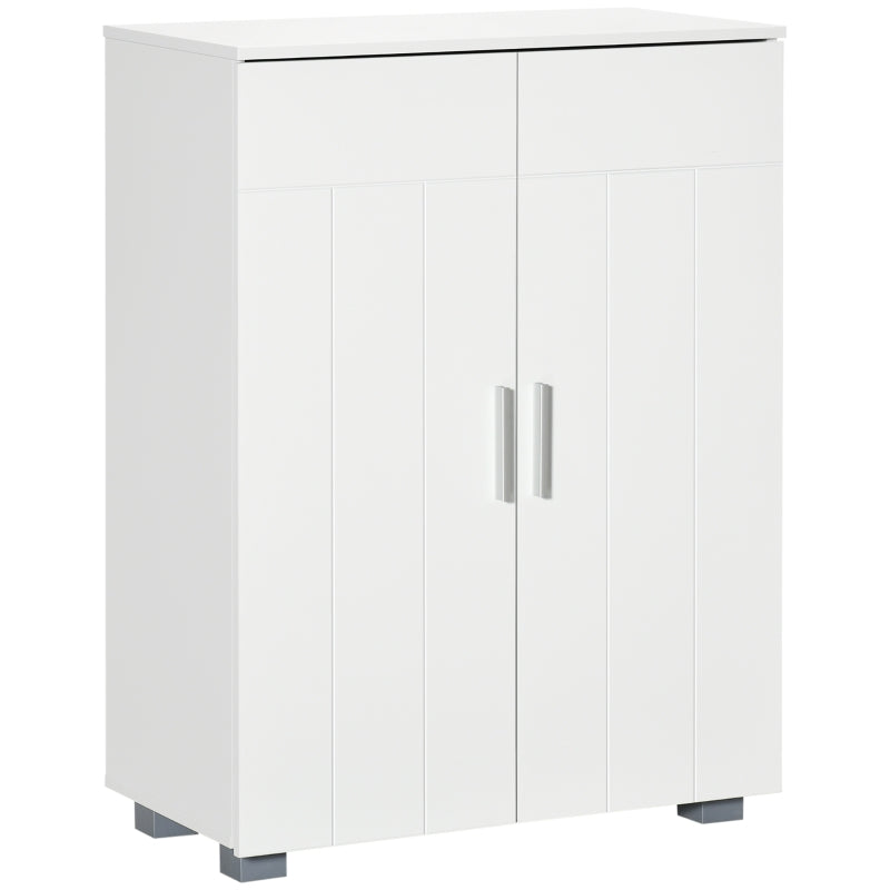 White Bathroom Storage Cabinet with 3 Tier Shelves