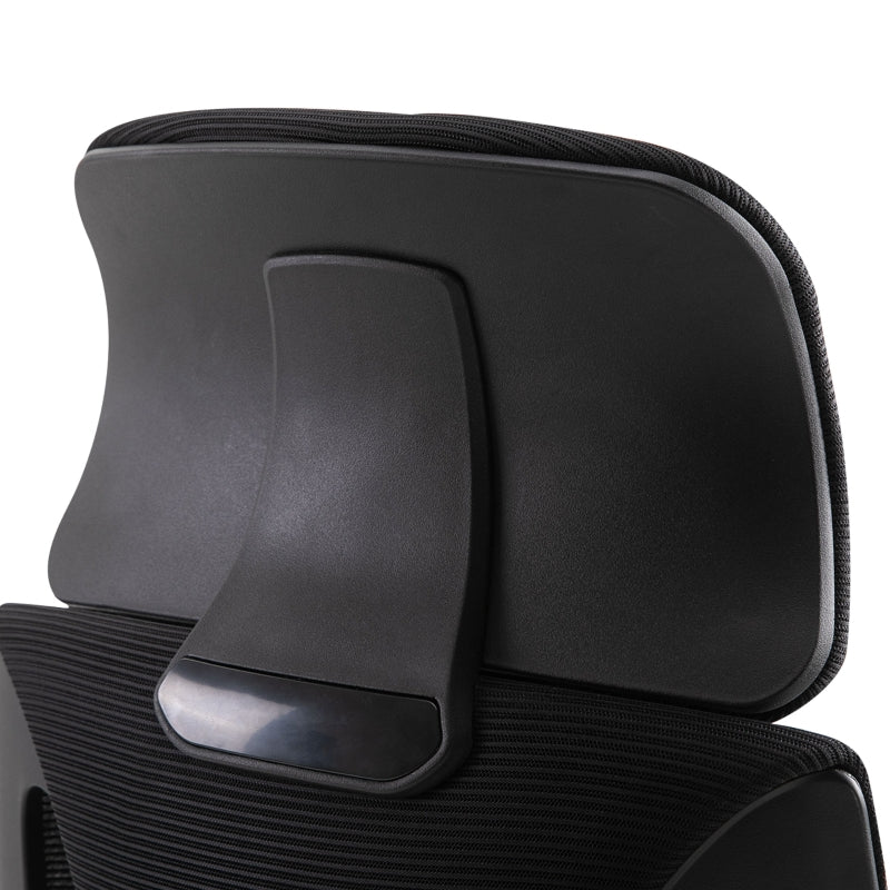 Black Ergonomic Mesh Office Chair with Lumbar Support & Headrest