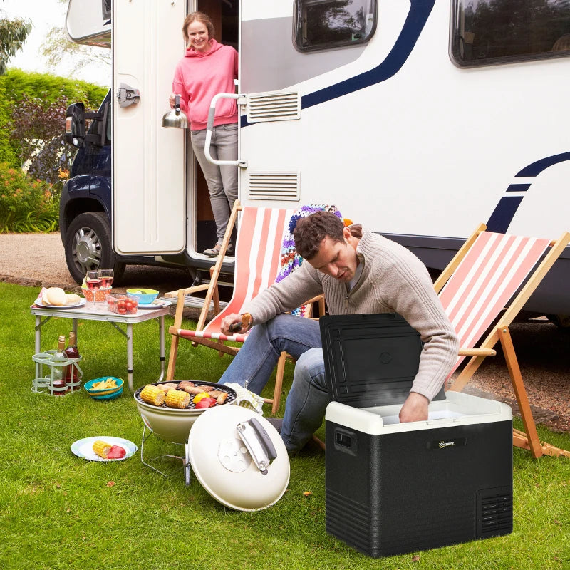 Portable Car Fridge Freezer, 50L Electric Cooler Box - Blue