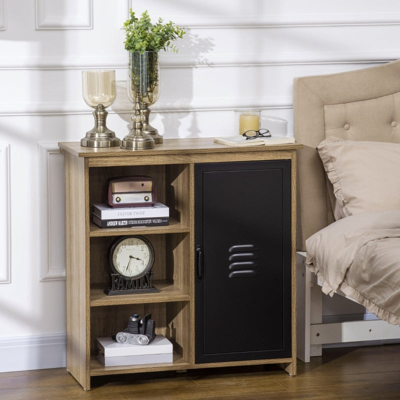 Brown Steel Door Storage Cabinet with 3 Shelves